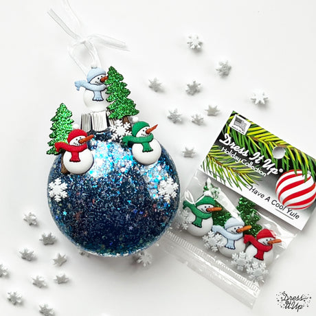 Christmas ornament embellished with Have A Cool Yule buttons