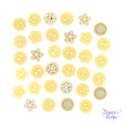 A pack of vintage style shank-back and sew-thru buttons for sewing and crafting projects.