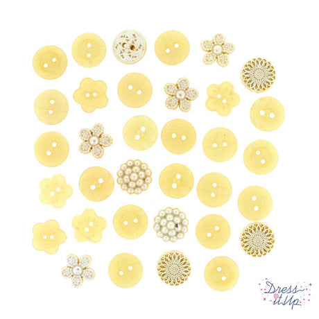 A pack of vintage style shank-back and sew-thru buttons for sewing and crafting projects.