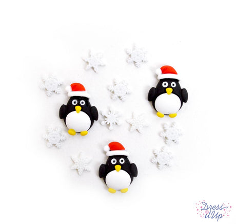 Penguins in Santa hats add to holiday and winter crafts