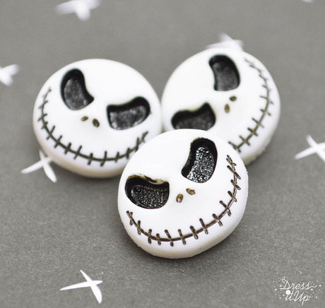 Smirking face of Jack Skellington from Disney's The Nightmare Before Christmas adds to spooky projects