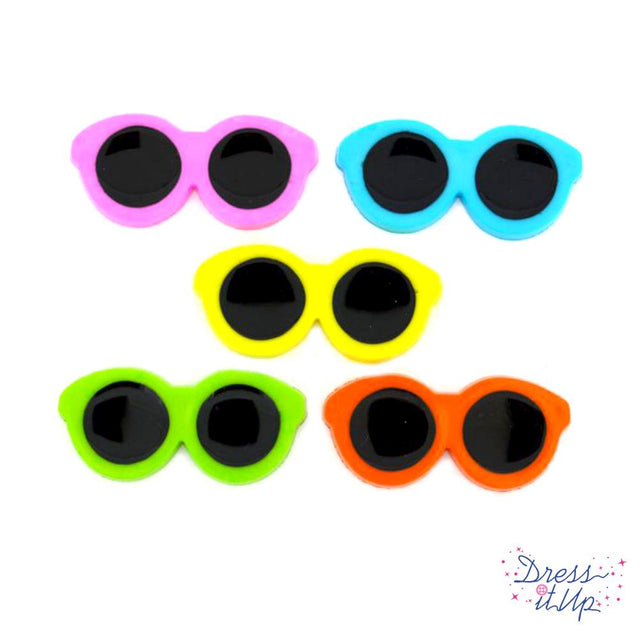 Large bright sunglass button for embellishing summer and party designs