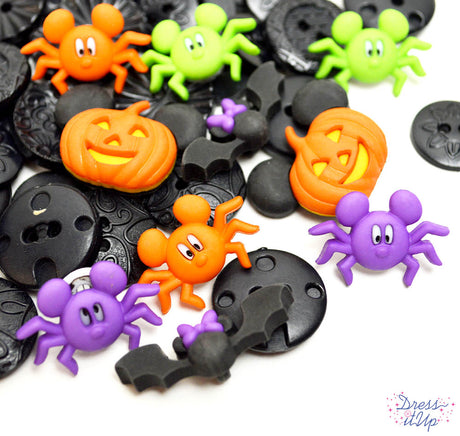Spiders and bats inspired by Disney's Mickey and Minnie Mouse are perfect for spooky and Halloween crafts