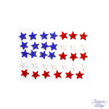 Red, white and blue 2-hole buttons for your holiday projects