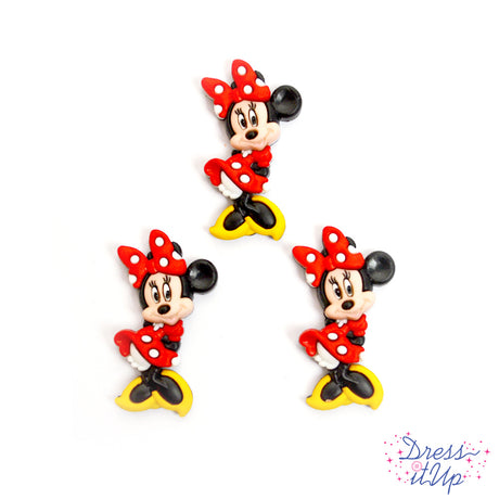 three piece disney button sassy minnie mouse style embellishment for crafting