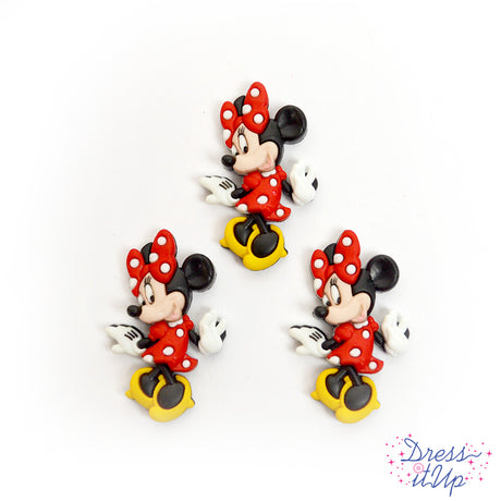 three piece disney button girly minnie mouse style embellishment for crafting