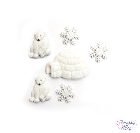 Polar bears, and igloo and snowflakes make up this pack, perfect for winter and holiday projects