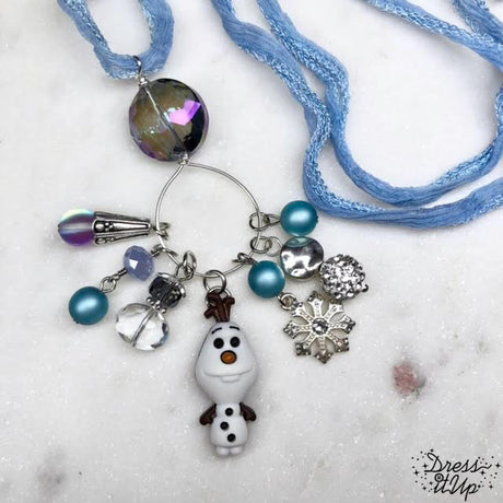 Charm necklace project featuring Olaf from the Disney movie Frozen