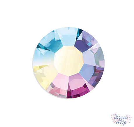 Sparkling crystal stones in clear, reflective, flat-back embellishments