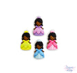 Four adorable Princesses are dressed and ready to add to children's projects