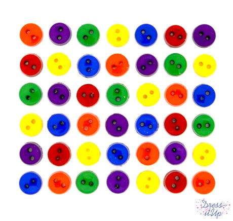 Round 2-hole sew-thru buttons in primary colors for sewing and crafting