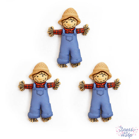 Six scarecrows add a touch to your fall, barnyard and holiday crafts