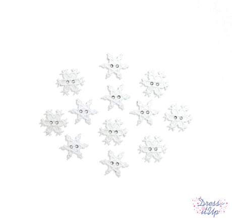 Delicate white snowflakes are perfect to add to winter and seasonal sewing and crafting