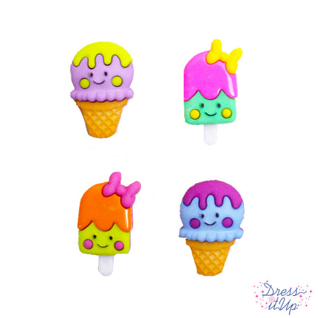 Ice cream treats with smiling faces are perfect for summer and children's crafts