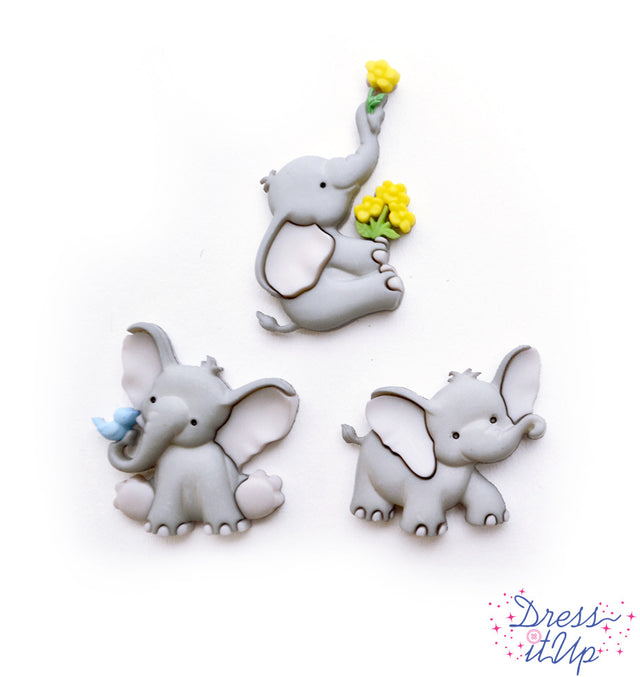 Three cute elephants for your spring or nursery crafts