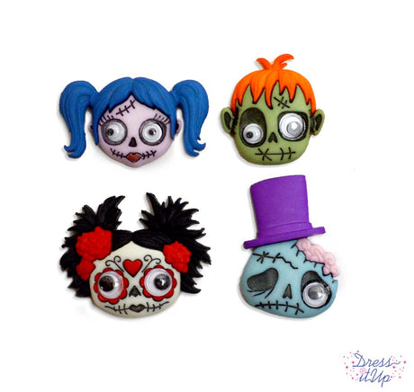Cartoon-ish monsters add to your ghoulish and Halloween projects