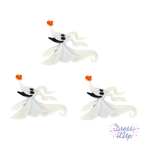 Three piece button pack of zero the ghost dog from disney for crafting